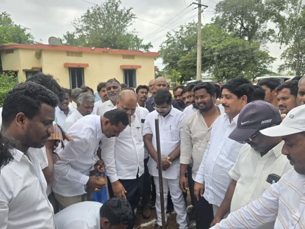 నూతన భవనానికి భూమి పూజ చేసిన అచ్చంపేట MLA డాక్టర్ వంశీకృష్ణ ..